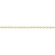 Chaine Mixte - Plaqué Or - Chaîne forçat diamantée - Largeur : 1,3 mm - Longueur : 50 cm