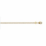 Chaine Mixte - Plaqué Or - Chaîne forçat diamantée - Largeur : 1,75 mm - Longueur : 60 cm