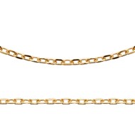 Chaine Mixte - Plaqué Or - Chaîne forçat diamantée - Largeur : 2,6 mm - Longueur : 60 cm