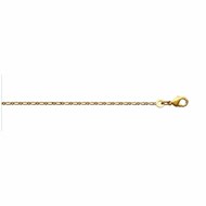 Chaine Homme - Plaqué Or - Cheval alternée 1+1 - Largeur : 1,4 mm - Longueur : 38 cm