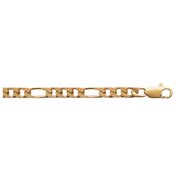 Chaine Homme - Plaqué Or - Cheval alternée 1+3 - Largeur : 5 mm - Longueur : 50 cm