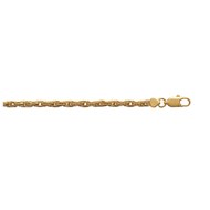 Chaine Femme - Plaqué Or - Chaîne corde - Largeur : 3 mm - Longueur : 50 cm