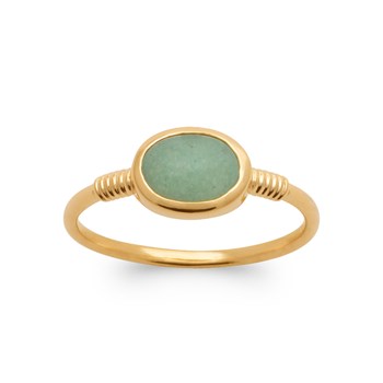 Bague Femme - Plaqué Or - Aventurine