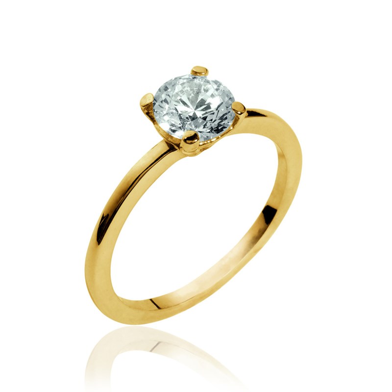 Bague Femme - Plaqué Or - Oxyde de zirconium - vue 2