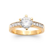 Bague Femme - Plaqué Or - Oxyde de zirconium