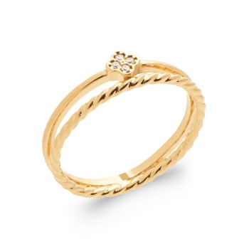 Bague Femme - Plaqué Or - Oxyde de zirconium