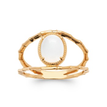 Bague Femme - Plaqué Or - Pierre de lune