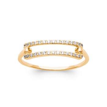 Bague Femme - Plaqué Or - Oxyde de zirconium
