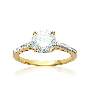 Bague Femme - Plaqué Or - Oxyde de zirconium