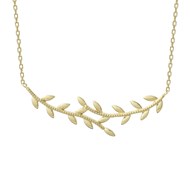 Collier feuille de laurier Plaqué OR 750 3 microns