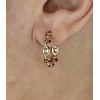 Boucles d'oreilles Créoles suite de grain de café reliés par un anneau effet tressé Plaqué or 750 3 microns - vue V3