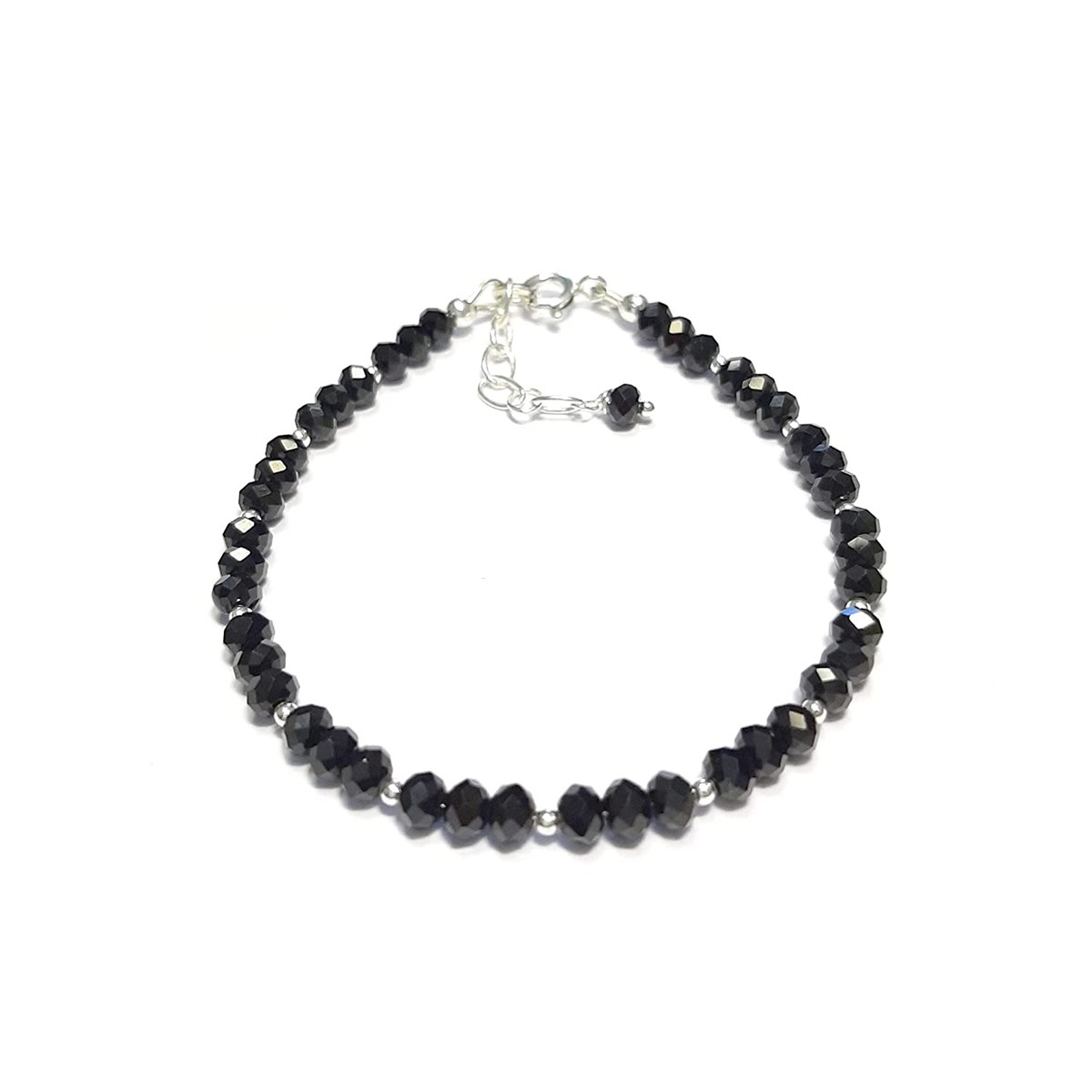 Bracelet Spinelle Noire Argent 925