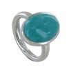 Bague Argent Ovale de Turquoise - vue V1