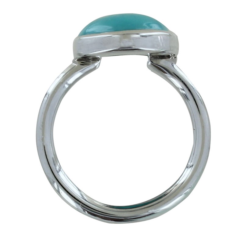 Bague Argent Ovale de Turquoise - vue 2