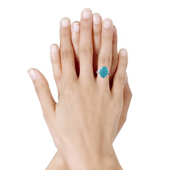 Bague Argent 925 Ovale de Turquoise