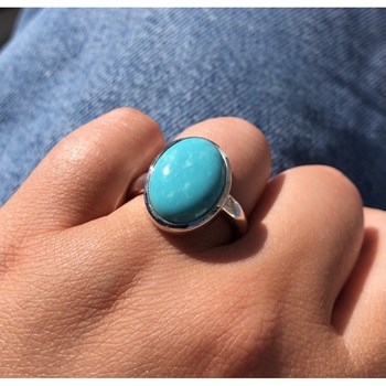Bague Argent 925 Ovale de Turquoise
