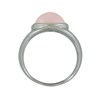 Bague Argent 925 Rhodié Large Demi Perle de Quartz Rose - vue V2