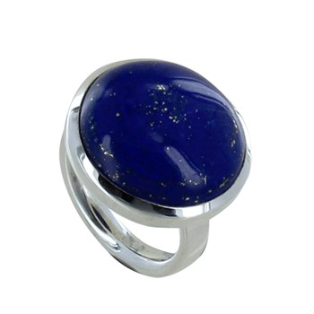 Bague Argent 925 Gros Rond de Lapis Lazuli
