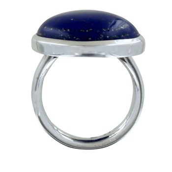 Bague Argent 925 Gros Rond de Lapis Lazuli