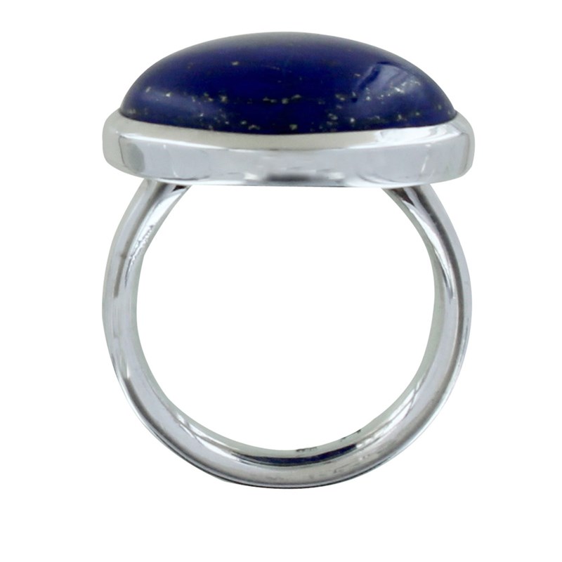 Bague Argent 925 Gros Rond de Lapis Lazuli - vue 2