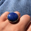 Bague Argent 925 Gros Rond de Lapis Lazuli - vue V4