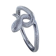 Bague Argent Rhodié Cordon Serpent