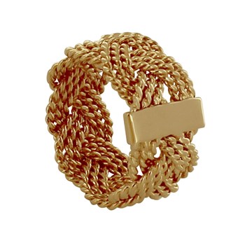 Bague Plaqué Or Large Torsade
