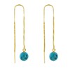 Boucles d'Oreilles Chainette Argent Doré et Perles de Turquoise - vue V3