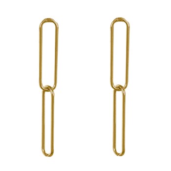 Vergulde Oorbellen met Twee Schakels