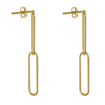 Vergulde Oorbellen met Twee Schakels
