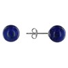 Boucles d'Oreilles Clou Argent et Perles de Lapis Lazuli 8 mm - vue V1