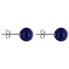 Boucles d'Oreilles Clou Argent et Perles de Lapis Lazuli 8 mm - vue V3