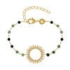 Bracelet Plaqué Or Soleil de Billes Ajouré et Perles Facettées Rubis Zoïsite - vue V1