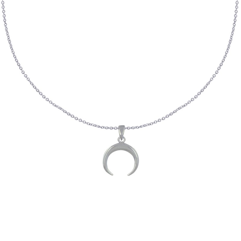 Collier Argent et Pendentif Croissant de Lune