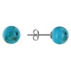 Boucles d'Oreilles Clou Argent et Perles de Turquoise 8 mm - vue V1