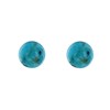Boucles d'Oreilles Clou Argent et Perles de Turquoise 8 mm - vue V2
