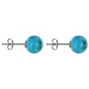 Boucles d'Oreilles Clou Argent et Perles de Turquoise 8 mm - vue V3