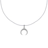 Collier Argent et Pendentif Croissant de Lune