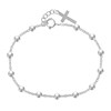 Bracelet Argent 925 Perles et Breloque Croix - vue V1