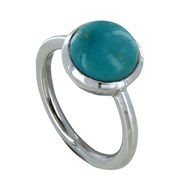 Bague Argent Rond de Turquoise