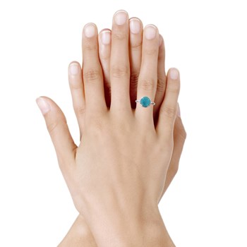 Bague Argent 925 Rond de Turquoise