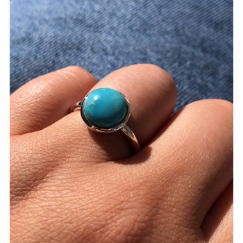 Bague Argent 925 Rond de Turquoise