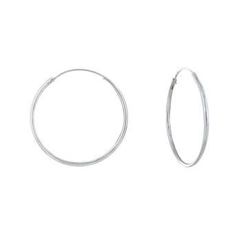 925 Sterling Silver Very Fine Creole Earrings 2cm