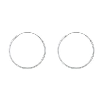 925 Sterling Silver Very Fine Creole Earrings 2cm