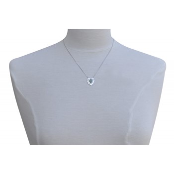 Collier Argent 925 Rhodié Feuille et Ovale d'Aventurine