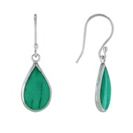Boucles d'Oreilles Argent 925 Petite Goutte Couleur Turquoise