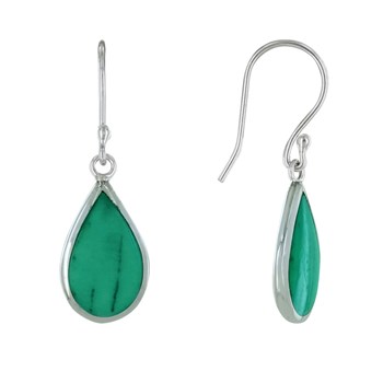 Boucles d'Oreilles Argent 925 Petite Goutte Couleur Turquoise