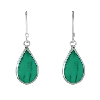Boucles d'Oreilles Argent 925 Petite Goutte Couleur Turquoise