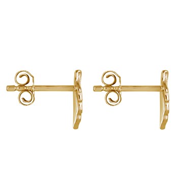 Vergulde Mini Veren Oorbellen