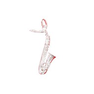 Pendentif saxophone ténor - Argent massif 925/1000